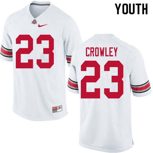 Ohio State Buckeyes #23 Marcus Crowley Youth Stitch Jersey White